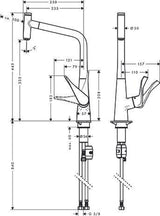 HANSGROHE Metris Select 320 Küchenmischer mit Ausziehauslauf, Select-Knopf und ComfortZone
