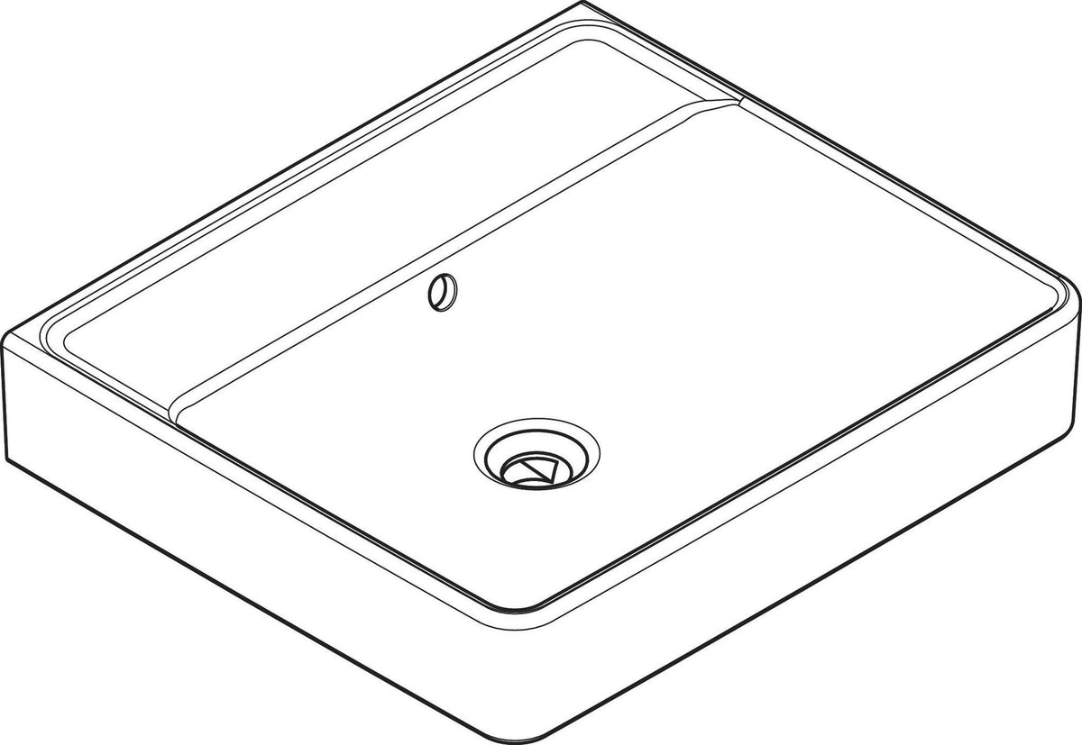 HANSGROHE Xanuia Q Aufsatzwaschtisch 550x480 mm weiß mit Hahnloch und Überlauf