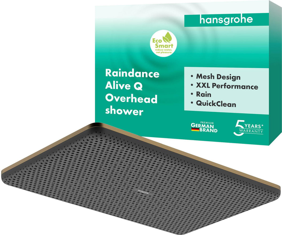 HANSGROHE Kopfbrause Raindance Alive Q 210/340 1jet EcoSmart BBC – Rechteckig, 214 x 343 mm, Rain & PowderRain
