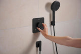 HANSGROHE Wandanschluss FixFit Fine Q mit Rückflussverhinderer – schwarz, 1/2 Zoll, 65 mm Rosette
