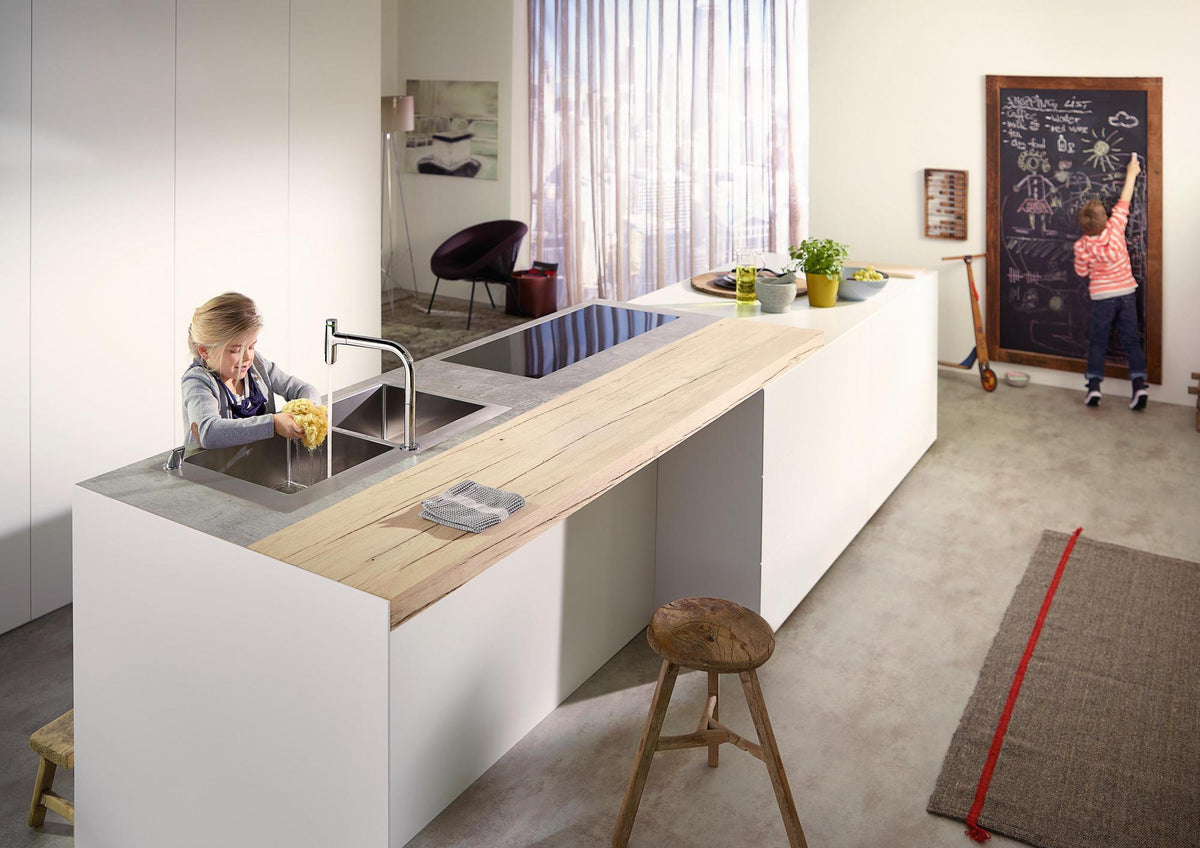HANSGROHE Metris Select M71 Spültisch-Einhandmischer mit Ausziehbrause, Select-Technologie und ComfortZone 200 – Chrom