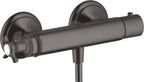 schwarz / ohne Temperaturbegrenzer, mit Schalldämpfer / brushed black chrome