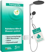 HANSGROHE Duschsystem Raindance Alive S 300 2jet EcoSmart mit Thermostat – Schwarz