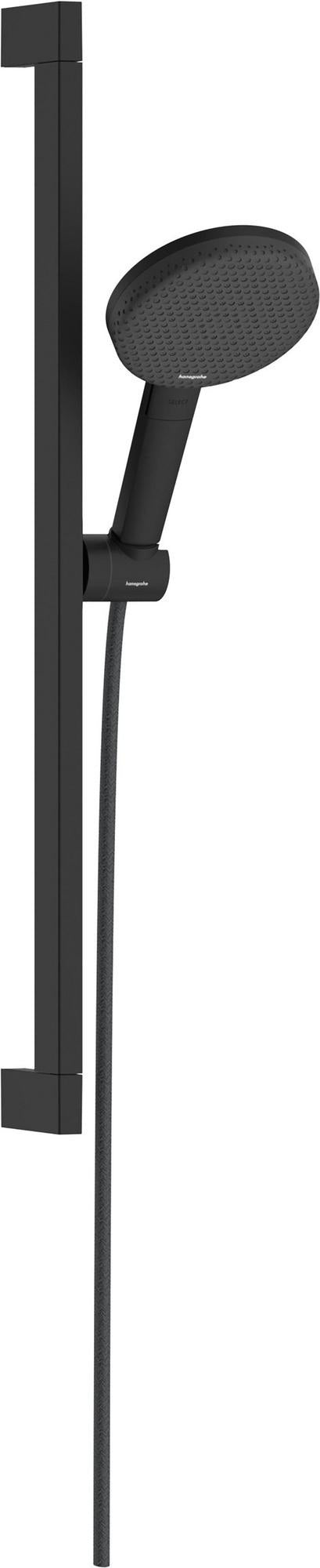 HANSGROHE Raindance Alive Select S 125 Brauseset mit 3 Strahlarten, EcoSmart, Unica 650 mm, Schwarz