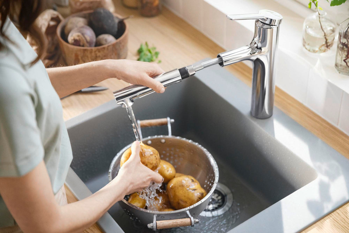 HANSGROHE Einbauspüle S51 450 SilicaTec graphitschwarz 1 Becken 60 cm Unterschrank