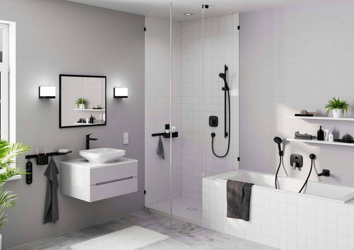 HANSGROHE Logis Einhebel-Brausemischer DN 15 Unterputz Chrom – Fertigmontageset mit Temperaturbegrenzung