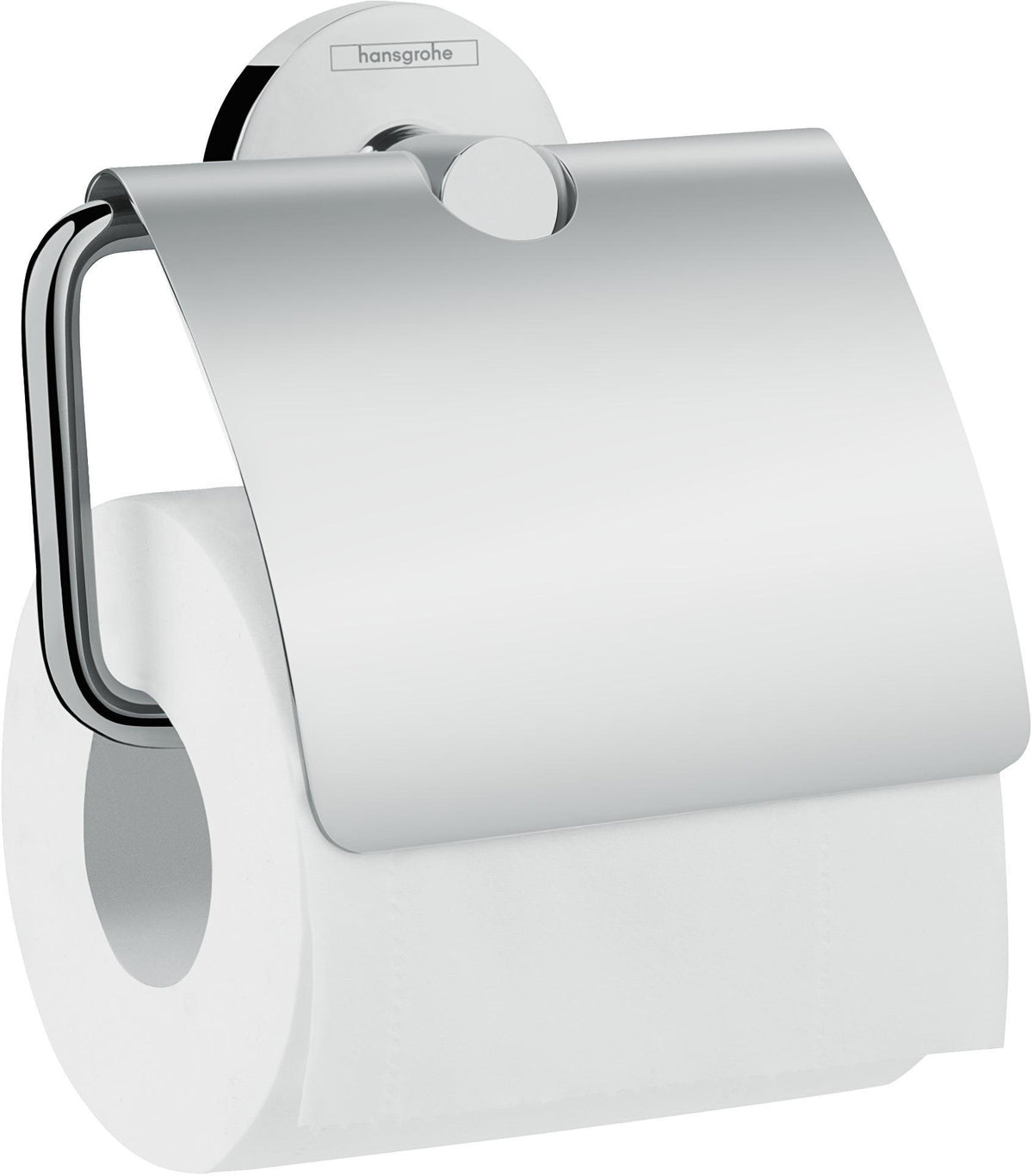 HANSGROHE Papierrollenhalter Logis Universal Chrom mit Deckel – Wandmontage aus Messing