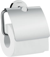 HANSGROHE Papierrollenhalter Logis Universal Chrom mit Deckel – Wandmontage aus Messing