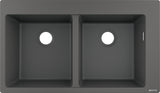 HANSGROHE Einbauspüle S51 370/370 SilicaTec Graphitschwarz Doppelbecken