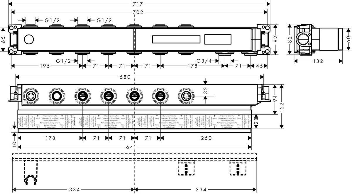 AXOR Grundset für Thermostatmodul Select – 2 Verbraucher, DN15/DN20, schallentkoppelt