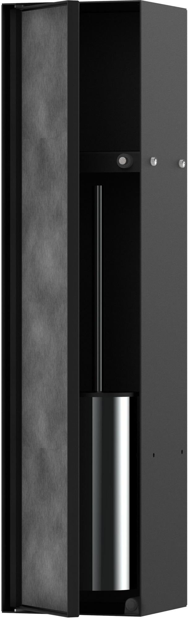HANSGROHE XtraStoris Rock Toilettenbürstenhalter mit Ablage und befliesbarer Tür mattschwarz