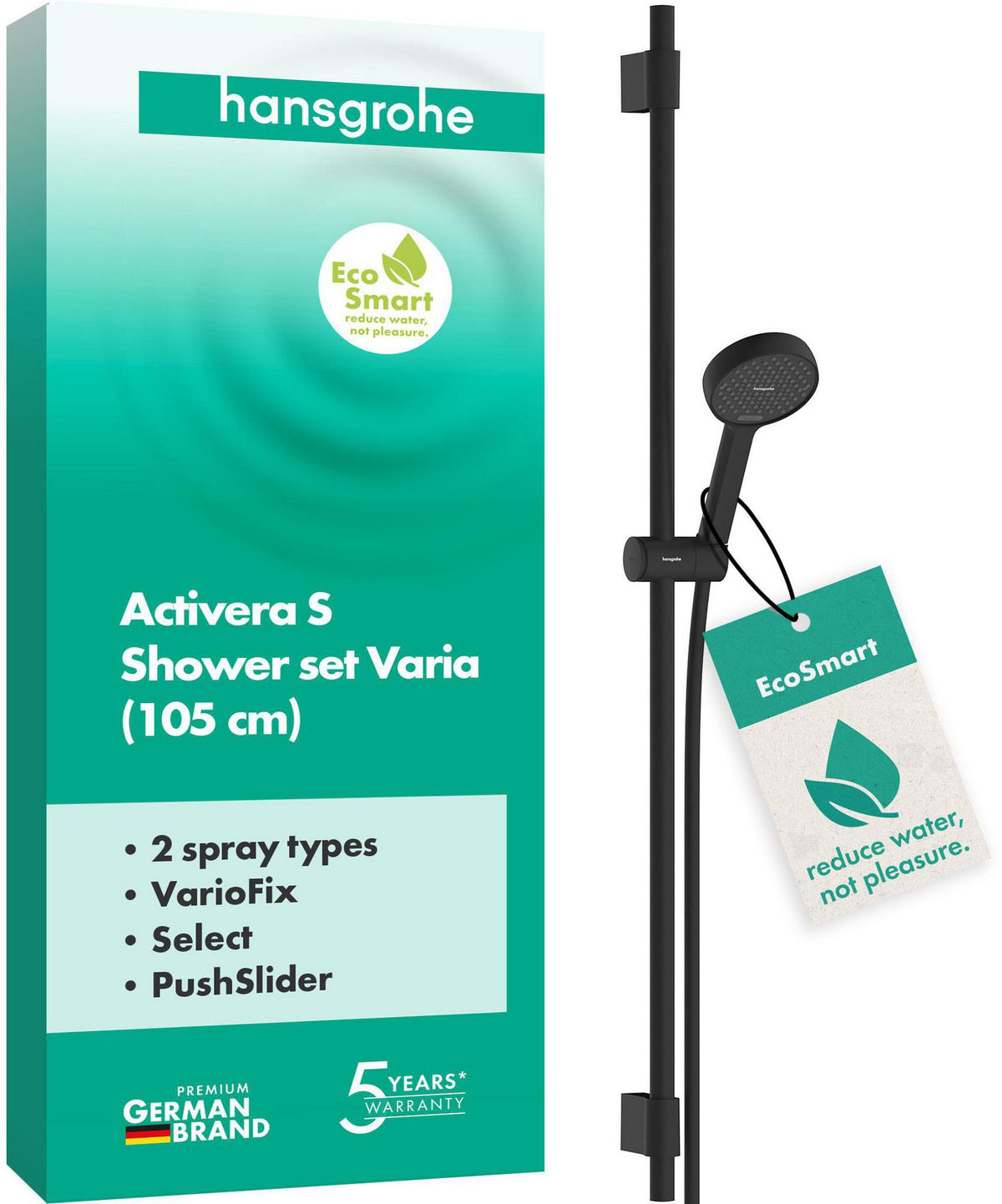 HANSGROHE Activera Select S 95 2jet EcoSmart Brauseset mit Brausestange Typ105 chrom