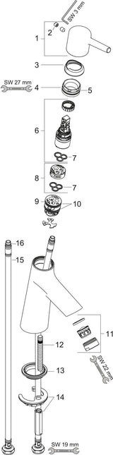 HANSGROHE Talis S Einhebel-Waschtischmischer 80 mit Ablaufgarnitur, chrom