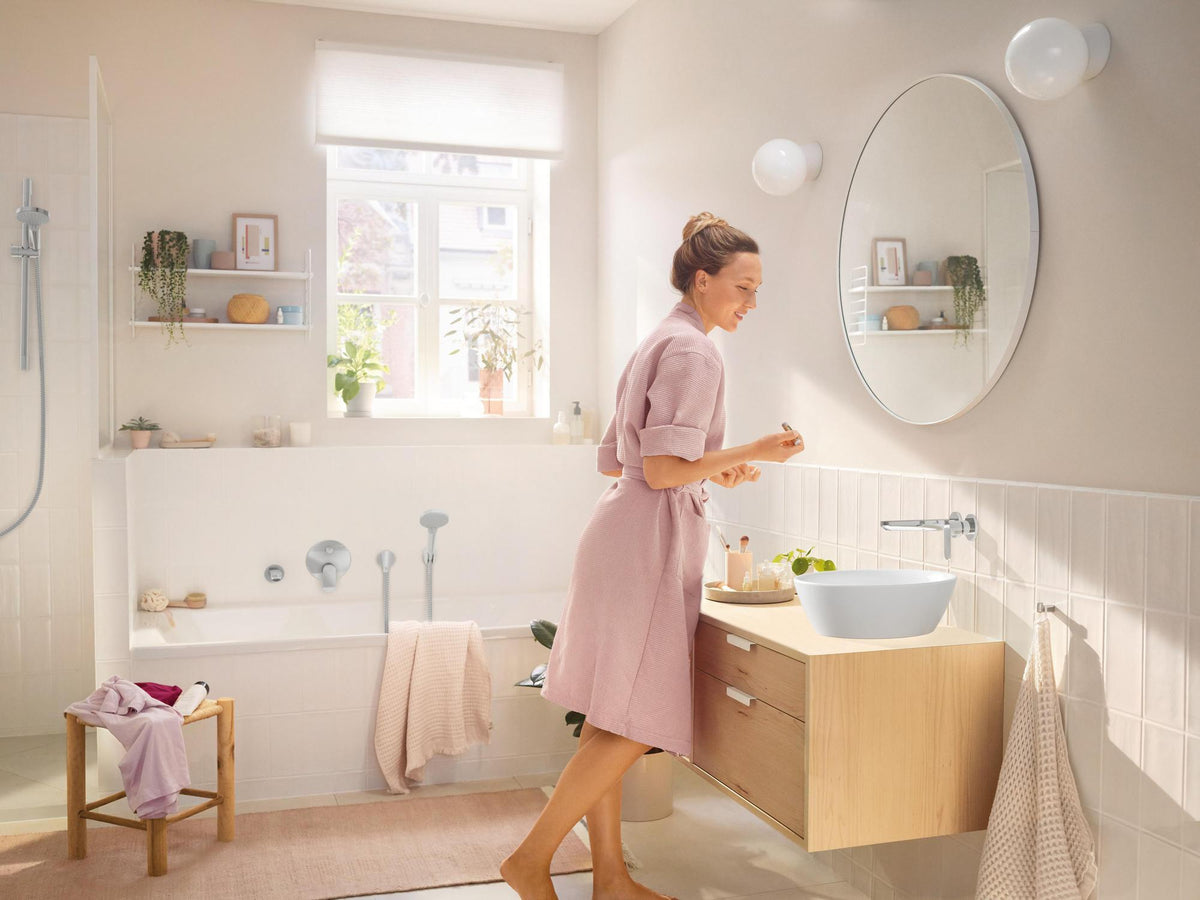 HANSGROHE Rebris S Fertigmontageset Wannenmischer Unterputz Chrom – 2 Verbraucher, Thermostat
