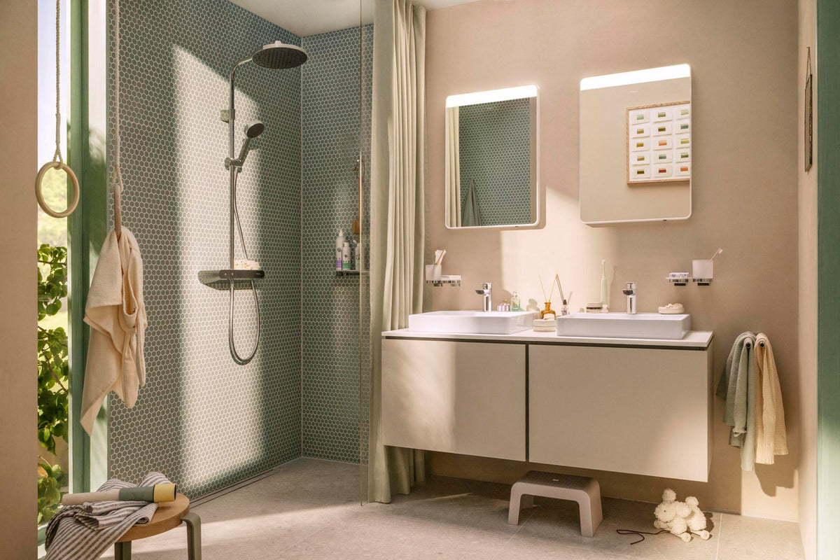 HANSGROHE Xilesa E Waschtischunterschrank 1360 mm, 2 Schubkästen, SoftClose, Wandmontage, MoistureProof