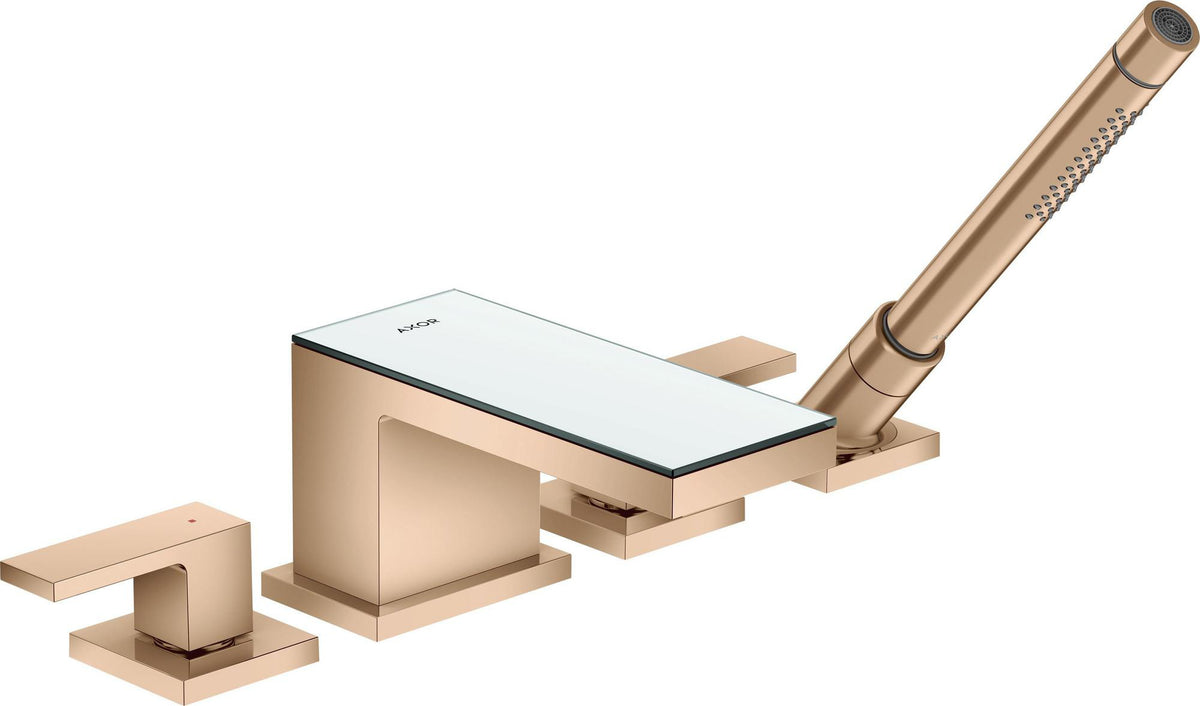 AXOR MYEDITION 4-Loch-Wannenrandarmatur ohne Platte – polished gold optic, thermostatisch