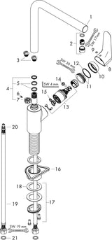 HANSGROHE HG Einhebel-Küchenmischer 280 FOCUS DN 15 mit Schwenkauslauf Chrom