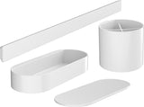 HANSGROHE Badezimmerset WallStoris mattschwarz mit Wandstange, Ablagekorb, Deckel und Becher