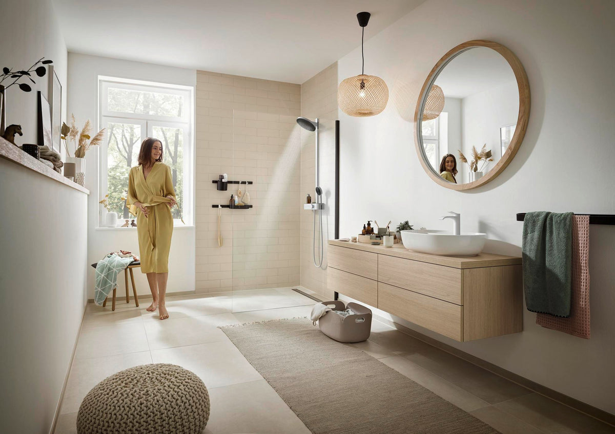 HANSGROHE Showerpipe Pulsify 260 2jet mit Brausethermostat – Chrom, PowderRain & CoolContact
