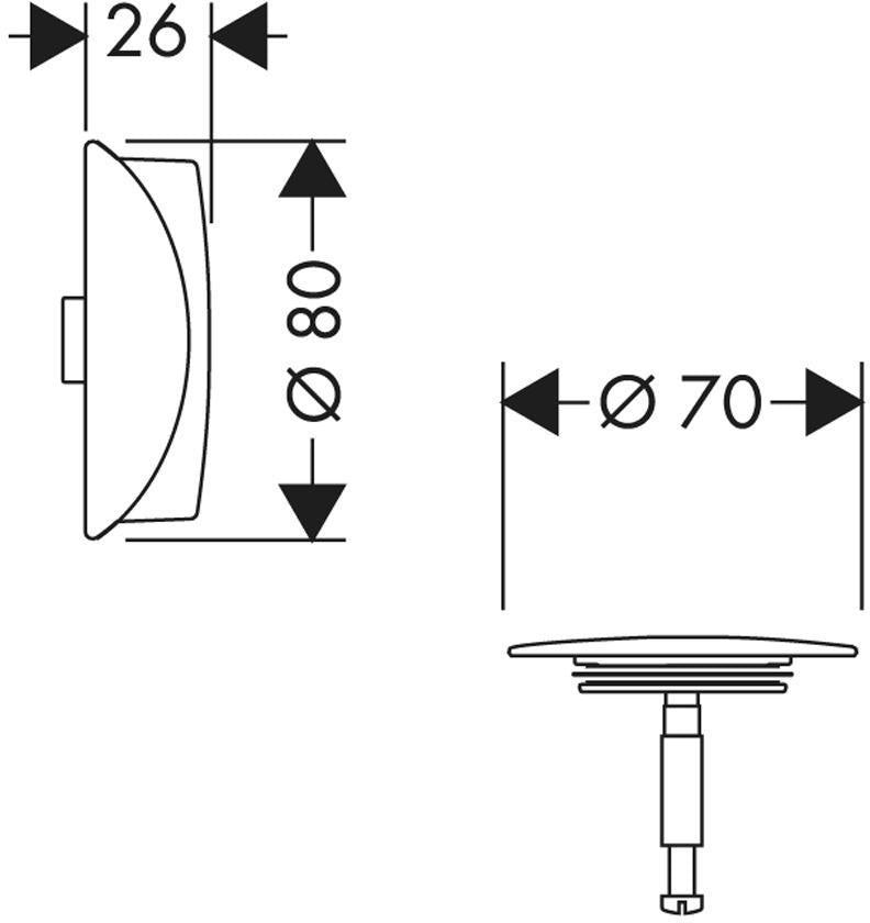 HANSGROHE Flexaplus Fertigmontageset Ab-/Überlaufgarnitur in Chrom