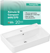 HANSGROHE Waschtisch Xanuia Q 600x370mm weiß mit Hahnloch und Überlauf