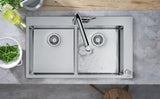 HANSGROHE Einbauspüle S71 Doppelbecken 370 x 370 mm Edelstahl flächenbündig