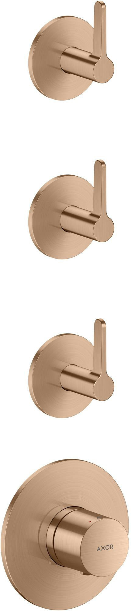 AXOR One Thermostatmodul Unterputz für 3 Verbraucher mit Hebelgriff Chrom – Hansgrohe