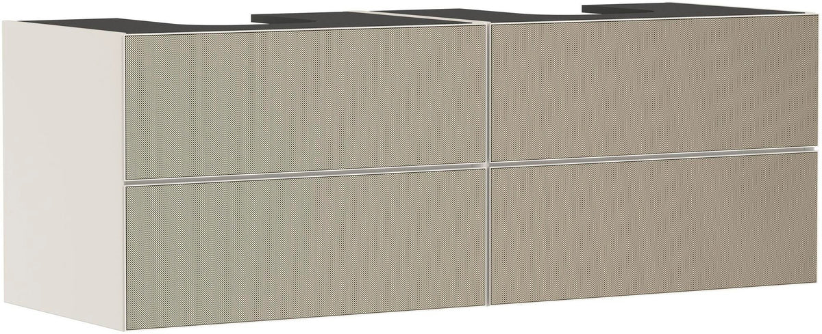 HANSGROHE Waschtischunterschrank Xevolos E 1570 mm mattweiß/eiche dunkel mit PushOpen und SoftClose