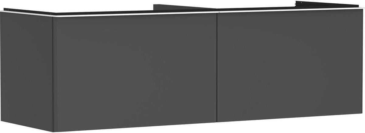 HANSGROHE Xelu Q Waschtischunterschrank 1560 mm Weiß Hochglanz mit 2 Schubkästen