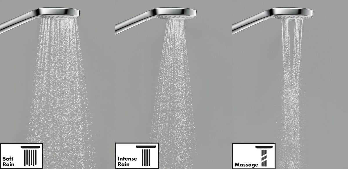 HANSGROHE Handbrause Croma Select E Multi – 3 Strahlarten, Select-Taste, weiß/chrom