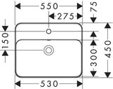 HANSGROHE Einbauwaschtisch Xuniva Q 550x450mm weiß mit Hahnloch und Überlauf