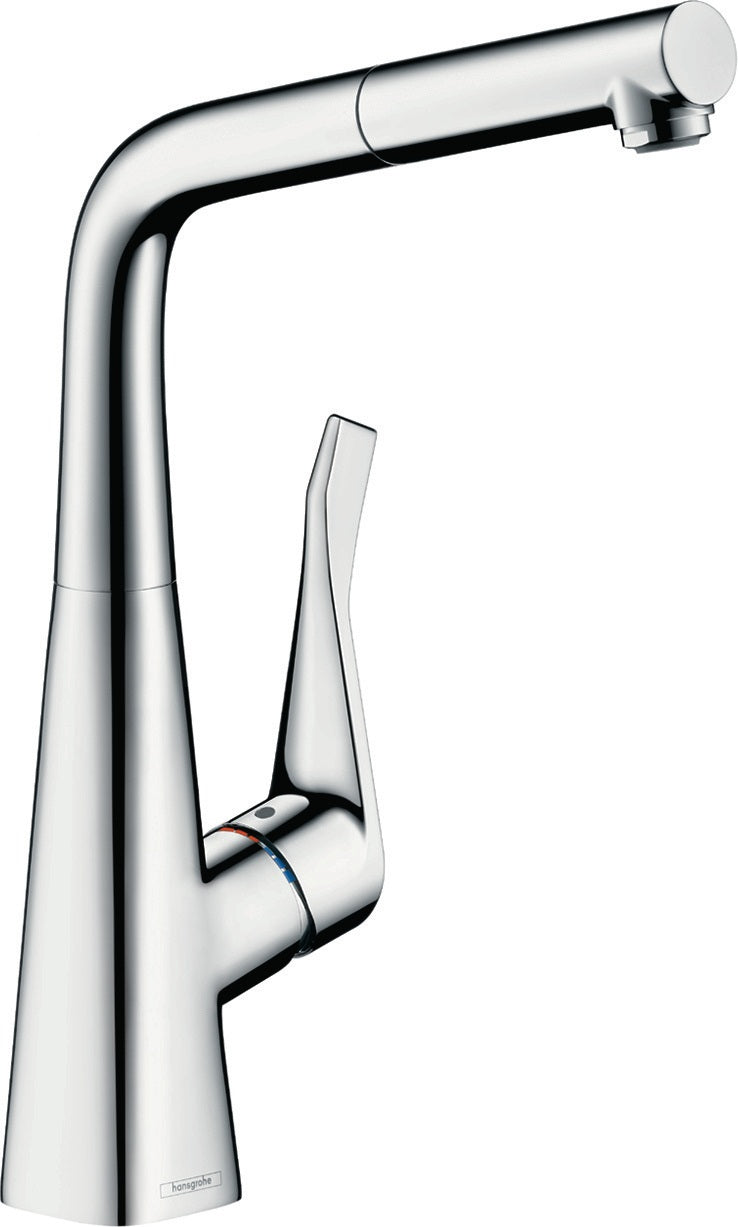 HANSGROHE Metris M71 Einhebel-Küchenmischer 320 mit sBox und Ausziehauslauf in Chrom