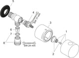 AXOR UNO² FIXFIT STOP Schlauchanschluss DN 15 mit Absperrventil, chrom