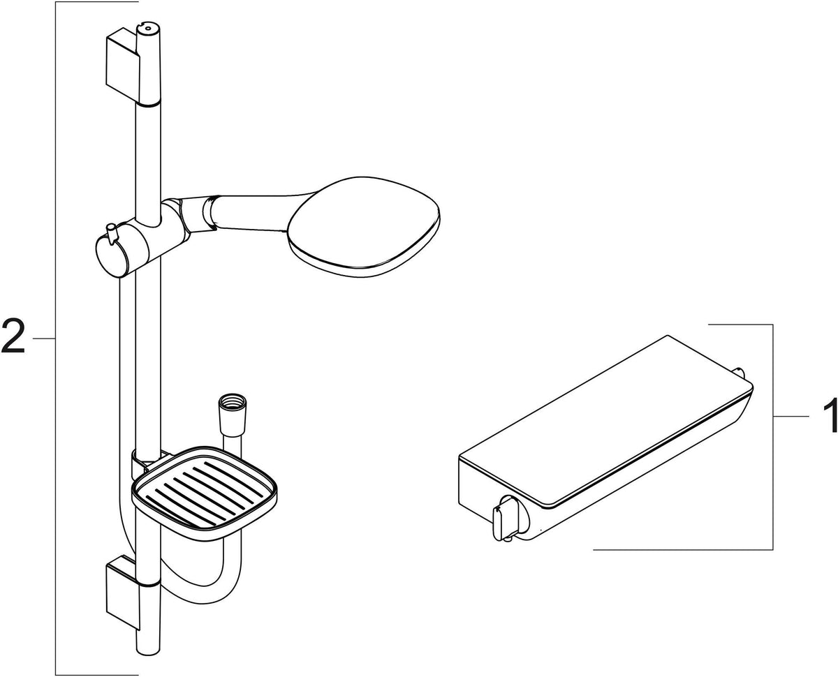 HANSGROHE Ecostat Select Combi 3jet Brausekombi mit Unica'S Puro Stange, 650 mm, Chrom