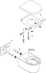 HANSGROHE Wand-WC Set EluPura S 540 mit SmartClean Glasur, SoftClose WC-Sitz und AquaHelix Spülung