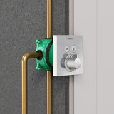 HANSGROHE ShowerSelect UP Thermostat für 2 Verbraucher – Chrom, Select-Button, thermostatische Regelung