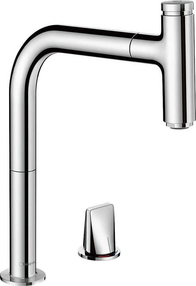 Hansgrohe Metris Select M71 Zweiloch-Küchenmischer ComfortZone 220 Eco Chrom