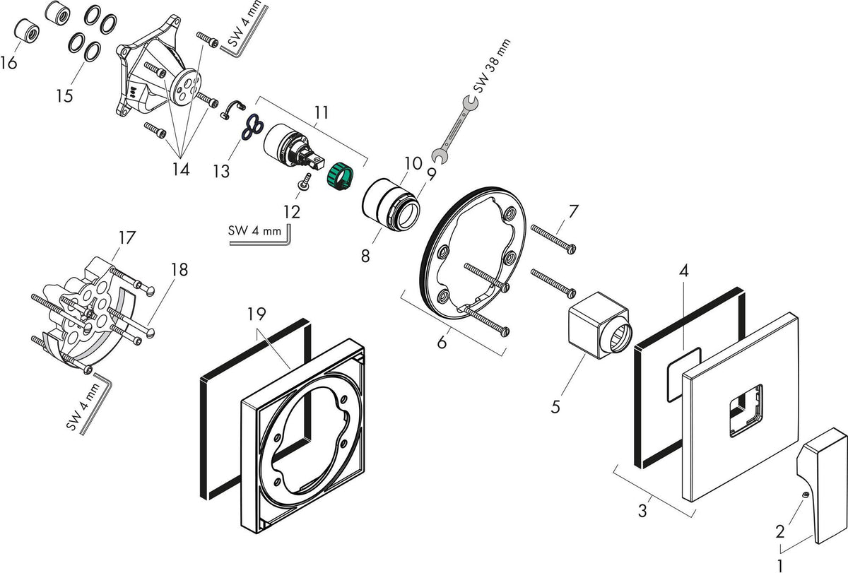 HANSGROHE Metropol Fertigmontageset Einhebel-Brausemischer DN 15 Chrom