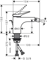 Hansgrohe Vivenis Einhebel-Bidetmischer mit Zugstangen-Ablaufgarnitur, Chrom – 7,5 l/min