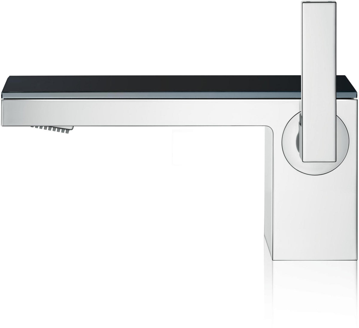 AXOR MyEdition Waschtischmischer 70 mit Glasplatte und Push-Open Ablaufgarnitur von Hansgrohe – chrom