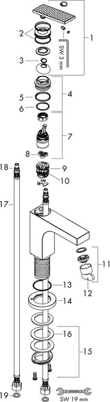 AXOR CITTERIO 160 Einhebel-Waschtischmischer von Hansgrohe – chrom, ohne Ablaufgarnitur