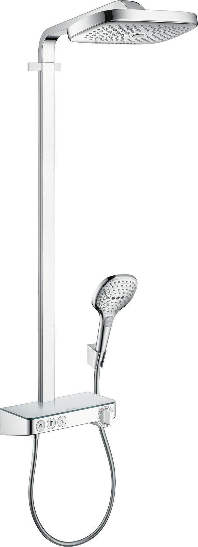 HANSGROHE Showerpipe RAINDANCE SELECT E 300 3jet ST DN 15 chrom – Duschsystem mit Thermostat ShowerTablet Select 300