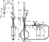 HANSGROHE Aqittura M91 Filtersystem 210 – Ausziehschlauch, 1 Jet, Starter Set, Chrom