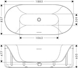 AXOR Suite Badewanne 1900 x 850 mm freistehend oval – SolidSurface, matt, 2 Personen