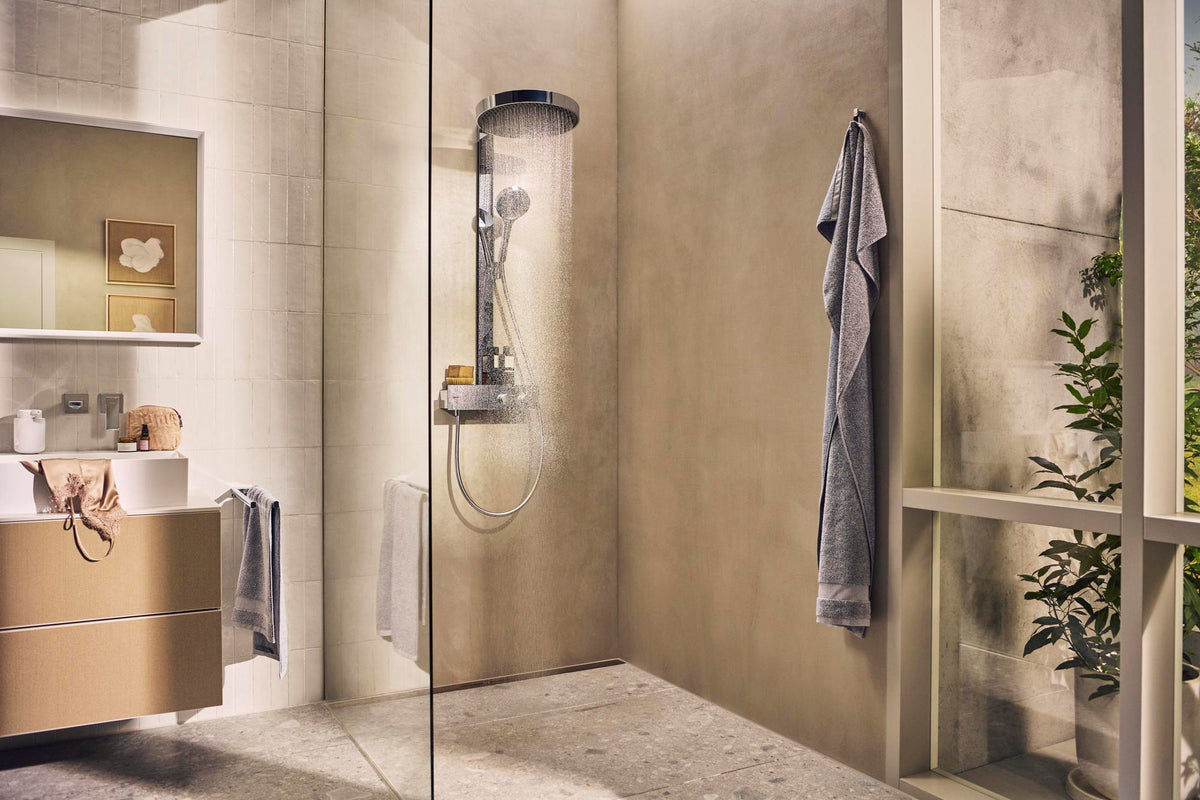 Hansgrohe AddStoris Handtuchhalter 2-armig 445 mm Chrom – Wandmontage, verdeckte Befestigung