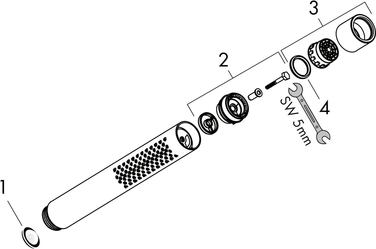 AXOR STARCK X 2jet Stabhandbrause DN 15 Chrom – 2 Strahlarten, QuickClean, für Durchlauferhitzer