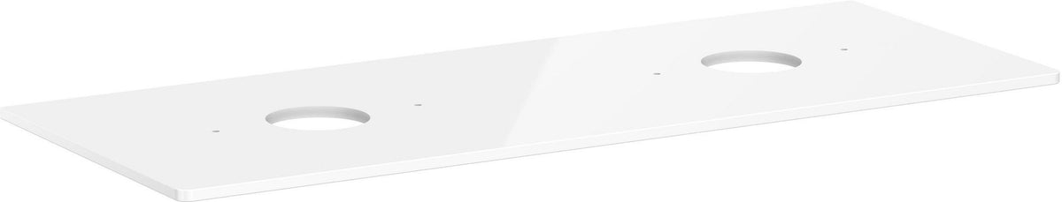 HANSGROHE Xelu Q Konsole 1360 mm weiß hochglanz mit 2 Ausschnitten ohne Hahnloch