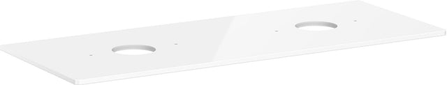 HANSGROHE Xelu Q Konsole 1360 mm weiß hochglanz mit 2 Ausschnitten ohne Hahnloch