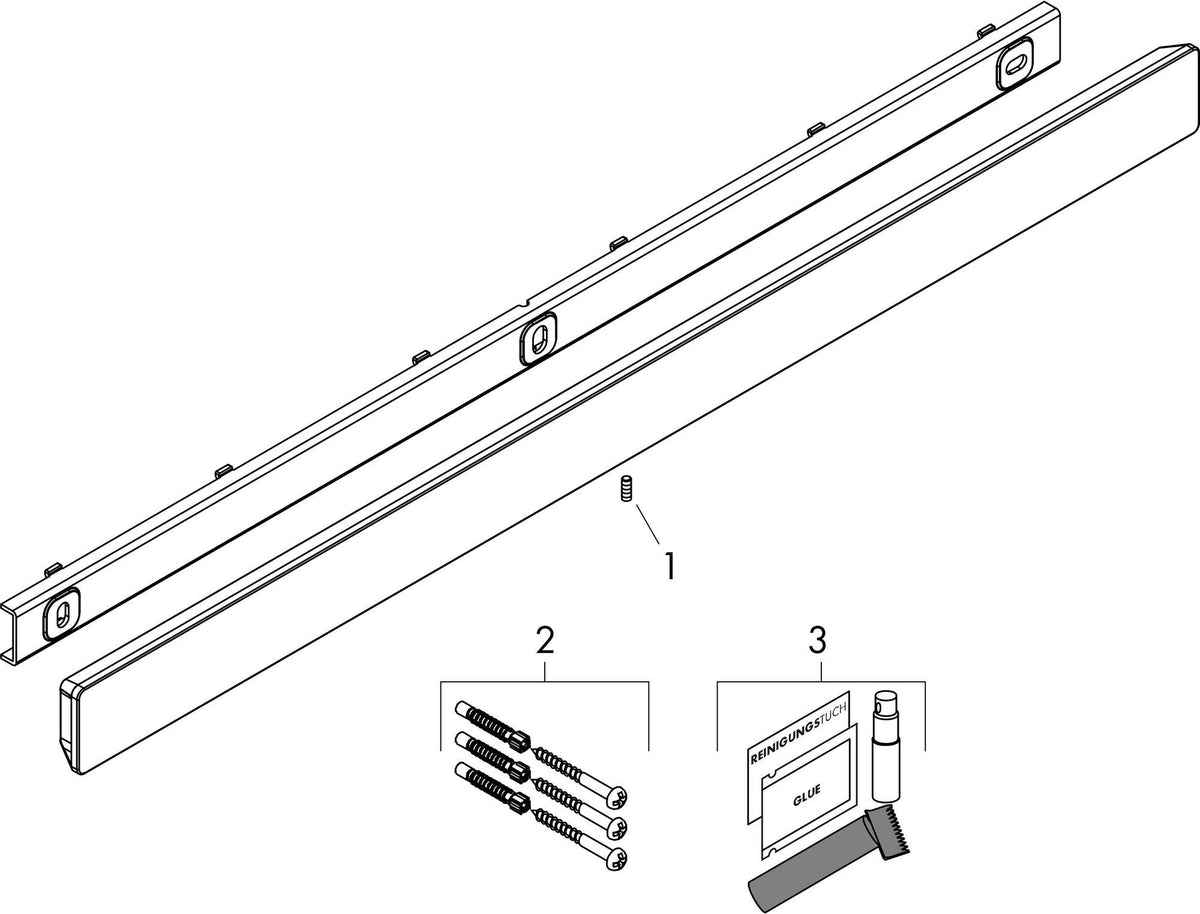 Hansgrohe WallStoris Wandleiste 500 mm mattschwarz – flexibel montierbare Deko- und Befestigungsleiste