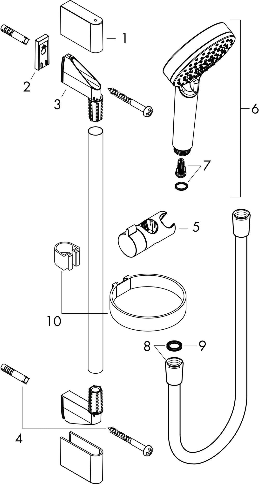 HANSGROHE Crometta Vario Brauseset weiß/chrom mit Unica´Croma Brausestange 650 mm